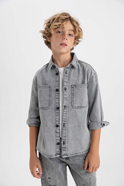 DeFacto Boy's Oversize Fit Jeans Long Sleeve Shirt A3784A823Wn