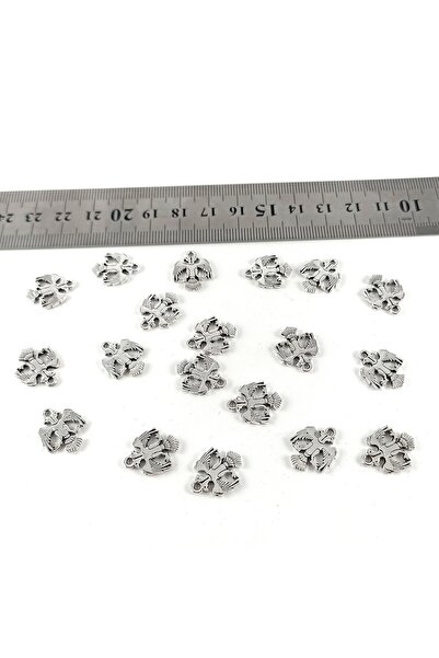 Selderesi 50 Adet Çift Başlı Selçuklu Kartalı Motif Metal Tesbih Püskül Ucu S...