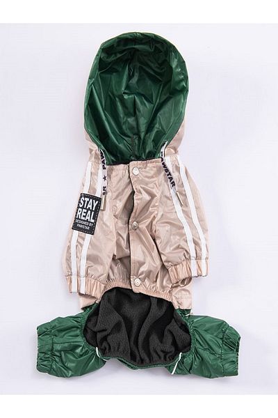 Pawstar Beige-Green Bicolor Dog Jumpsuit Raincoat Dog Raincoat Dog Outfit Dog Dress