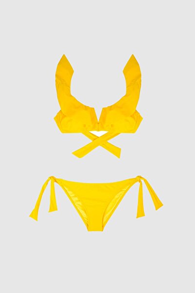 AYYILDIZ 5400 Yellow Ruffle Bikini Set