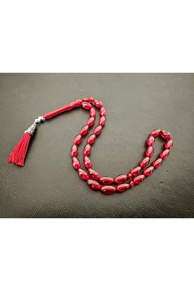 MZ İp Püsküllü Ateş Toz Kehribar Tesbih