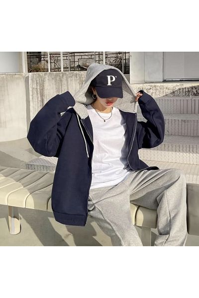 DEEFWEAR Μπλουζάκι με κουκούλα Y2k Λεπτομέρεια Navy Blue Hooded