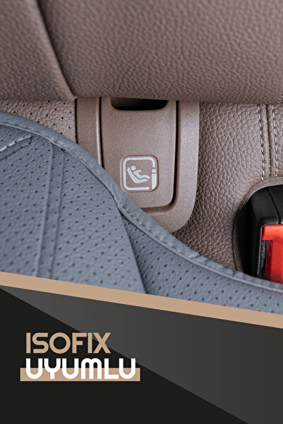 Otom Premium Koruyucu Arka Koltuk Minderi Yüksek Kalite Deri İsofix Uyumlu Ekstra Cepli Füme