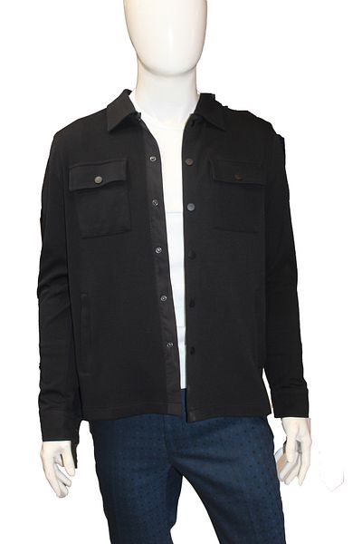 Diandor Men's Snap Knitwear Coat Sweat Shirt Black