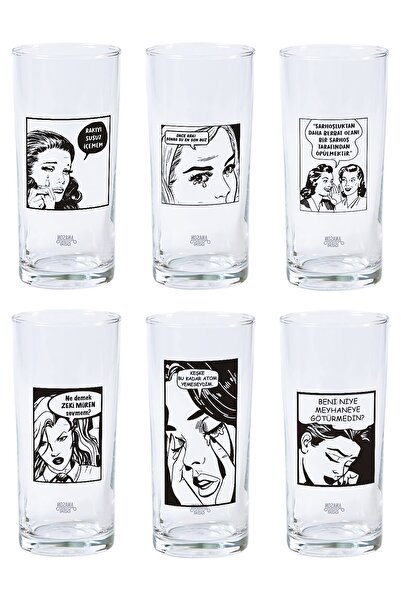 Anason İşleri طقم كأس راكي ريترو مكون من 6 قطع