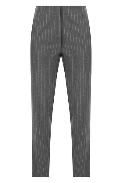 Whenever Company Gray Striped Cigarette Pipe Premium Fabric Trousers with Elastic Back Legs