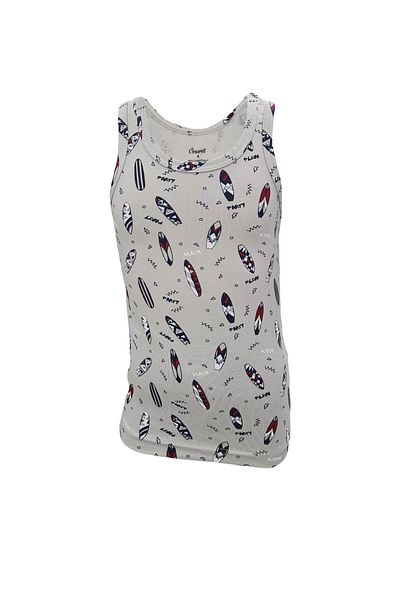 Onurel Boy's 5 Pack Mixed Color Sorf Printed Lycra Tank Top
