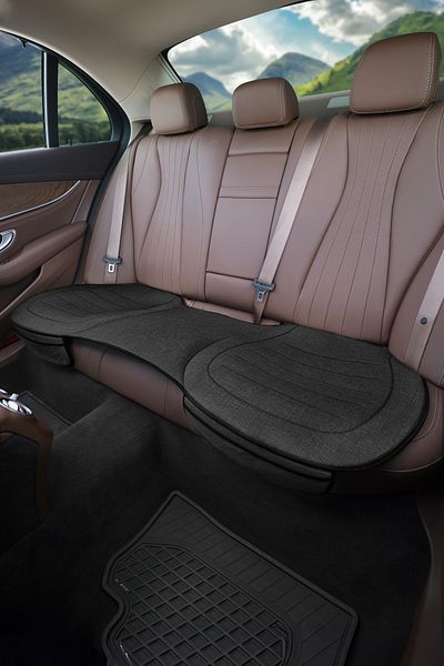 Otom High Quality Linen Premium Isofix Protector - Black Back Seat Cushion with Extra Pocket