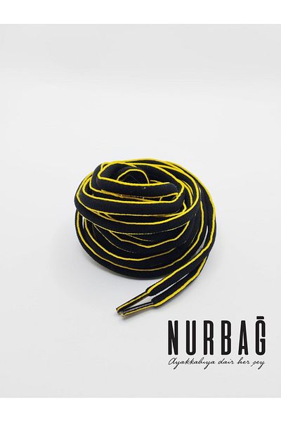 NURBAĞ DOKUMA SPORTS SHOES BLACK YELLOW TRANSITION HOSPER 160 CM 1 PAIR BS6