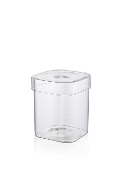 The Mia Clear Glass Jar Square 13x11 cm
