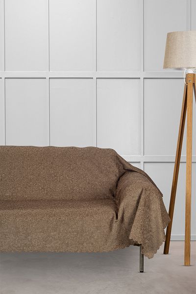 VELERDE HOME Жакардово шенилно нехлъзгащо се покривало за диван Шал Стандартна ширина 175 см x дължина 300 см Покрива ръцете Норка