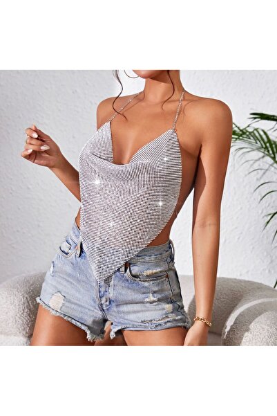 VS ACCESSORY Μπλούζα με τριγωνικό μοτίβο και διαμαντένιες πέτρες