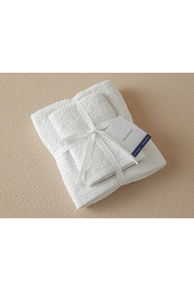 English Home Набір бавовняних жакардових рушників для обличчя Branch 50x80+30x45 см, екрю