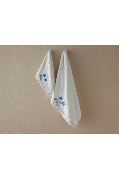 English Home Set prosoape de față brodate din bumbac Creeper 50x80+30x45 cm Ecru