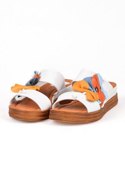 Venüs 2216413Y Hakiki Deri Destekli Taban Günlük Çiçek Detaylı Günlük Kalın T...