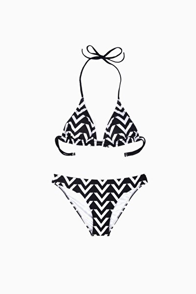 AYYILDIZ 40716 Siyah Beyaz Bikini Takımı