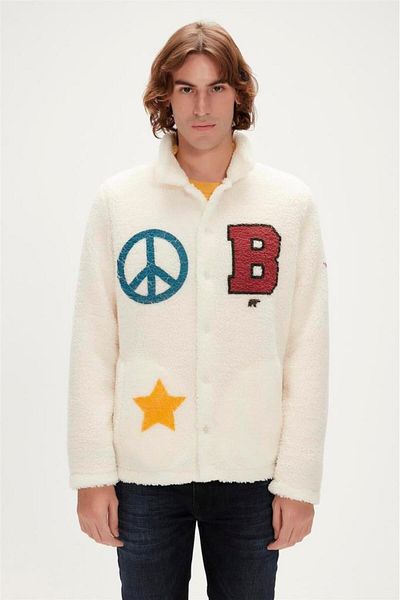 Bad Bear Men's Plush Fleece Men's White Shirt Fleece White-23.02.29.003-White
