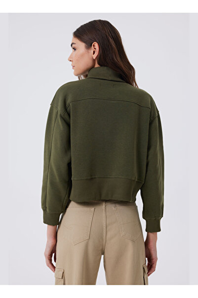 Lee Cooper Turtleneck Khaki Women's Sweatshirt 241 Lcf 241013   Gloria Khaki