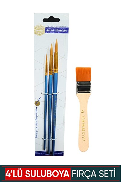 Vox Art Fırça Seti 4'lü Yuvarlak Uç (SULUBOYA-AKRİLİK-YAĞLIBOYA)