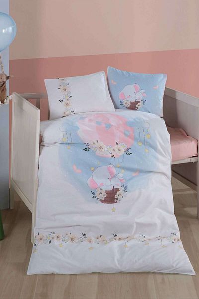 Clasy Ranforce 100% Cotton Baby Bedding Set Bambi Powder