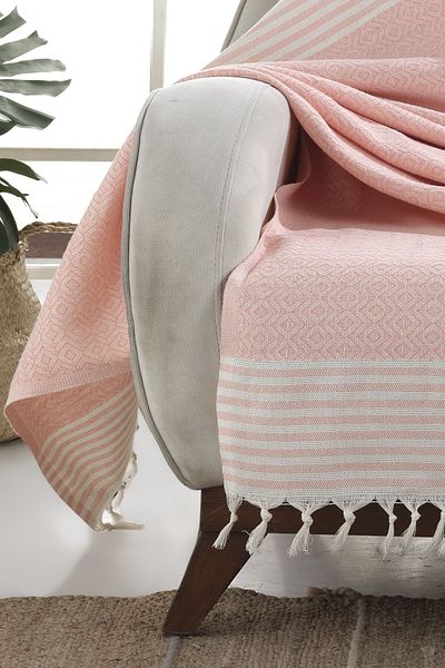 Lux Touch 170x200 cm Husa Canapea Buldan Culoare Somon - Canapea Pat Bumbac