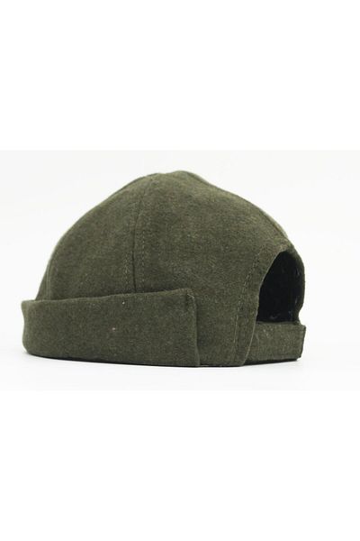 şapkadan Men's Street Style Wool Brimless Hat Docker Cap