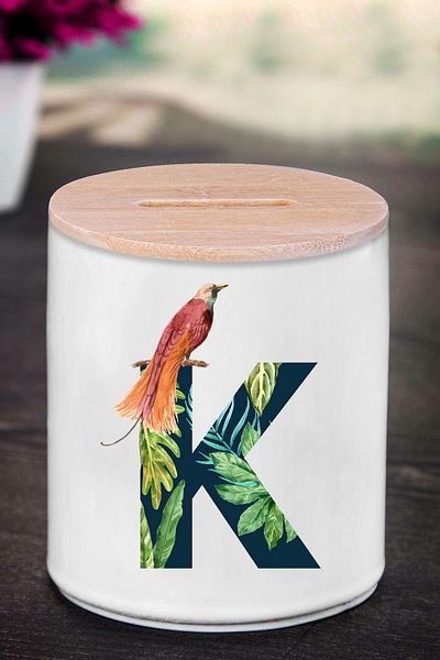 yhfoto Κουμπαράς με γράμμα K (ΚΕΡΑΜΙΚΟ) - Nature K - K184