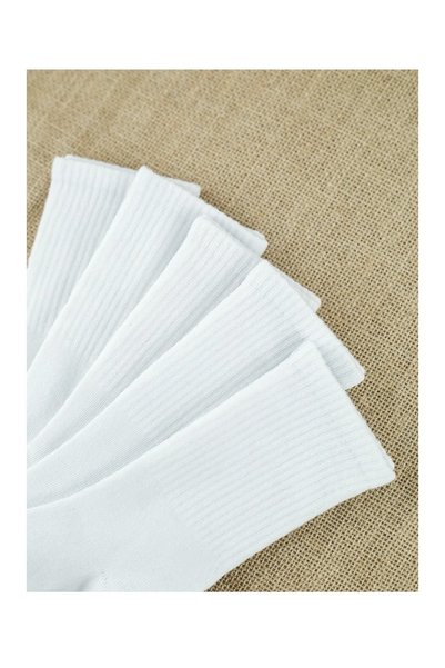 REYNBOO SOCKS 4 Pairs Unisex Plain White Color Washable College Socks