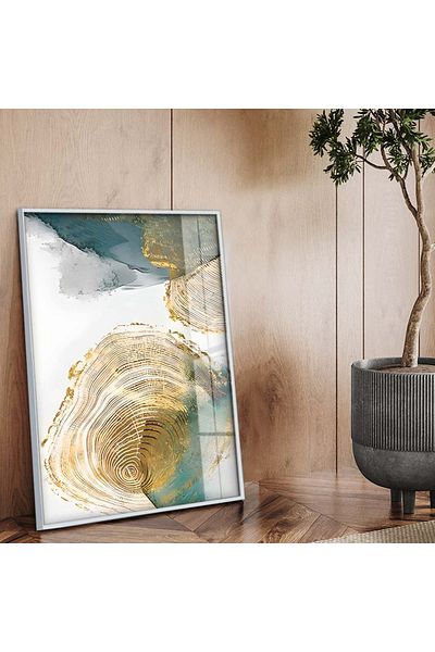 Zevahir Mobilya Dekorasyon Tema abstractă cu cadru metalic argintiu Desen modern Pictură pe sticlă irezistibilă
