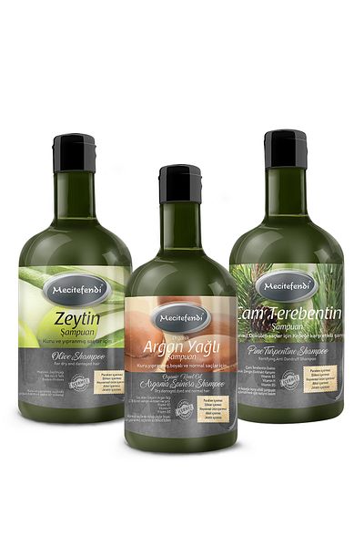 Mecitefendi Mecitefendi Olive Shampoo + Argan Oil Shampoo + Pine Turpentine - 400 ML Set of 3