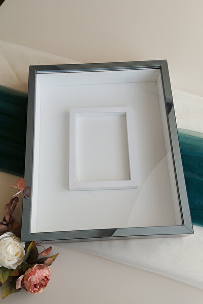 Verda Çerçeve Rama de memorie cu trandafir afumat 40x50 Cm! Cadru fără LED-uri cu secțiune foto! Rama de memorie trandafir