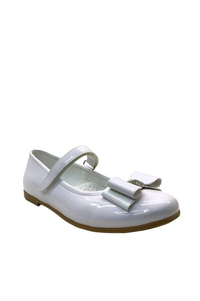 Tuğba Ortopedi 2117 Orthopedic Girl's White Patent Leather Ballerinas