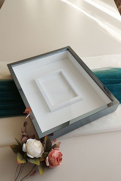 Verda Çerçeve Rama de memorie cu trandafir afumat 40x50 Cm! Cadru fără LED-uri cu secțiune foto! Rama de memorie trandafir