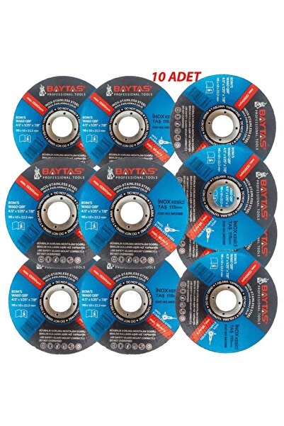 BAYTAŞLAR Baytaş Inox Metal Kesme Disk 10 Adet 115 Mm Kaliteli Kesici  Spiral...