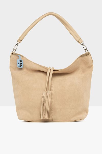Bagmori Mink Women's Genuine Leather Tasseled Large Tote Bag M000008146