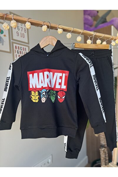 Karakterli Siyah Sweat Takımı
