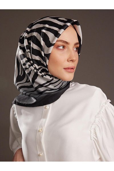 Armine Sport Twill (CIVIL) Special Production Μύθος Ζέβρα Μοτίβο Κασκόλ Μαύρη Κρέμα