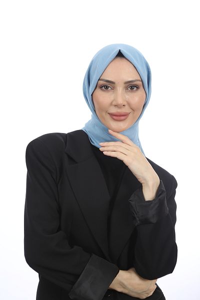 Trablus Hijab Women's Cotton Crash Jazz Shawl Baby Blue