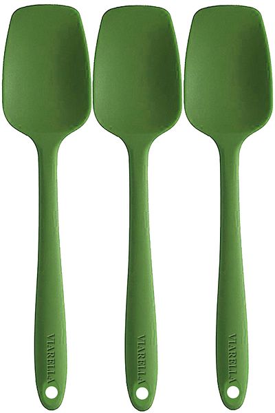 viarella Silicone Spoon Spatula Set of 6 Fireproof Non-Stick Non-Scratch Green