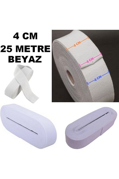mrtbilisim Frost Leg Rubber Skirt Rubber Quality 25 M White Waist Frost Leg Rubber Wide Rubber Latex Product 4 Cm