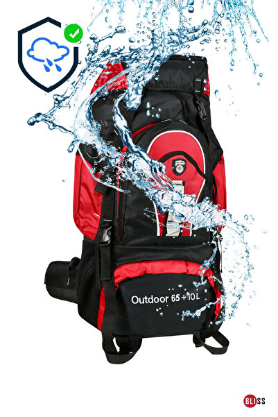 Bliss Professional Red 65+10 Liter Water Resistant Mountaineer & Camping Bag with Back Support