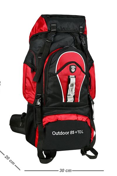 Bliss Professional Red 85+10 Liter Water Resistant Mountaineer & Camping Bag with Back Support