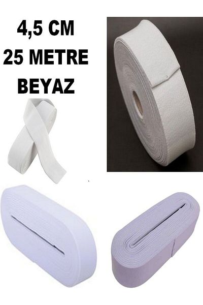 mrtbilisim Skirt Rubber Frost Leg Rubber 25 M White Waist Frost Leg Rubber Wide Rubber Latex Product 4.5 Cm Quality