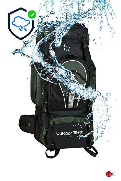 Bliss Professional Khaki 75+10 Liter Water Resistant Mountaineer & Camping Bag with Back Support