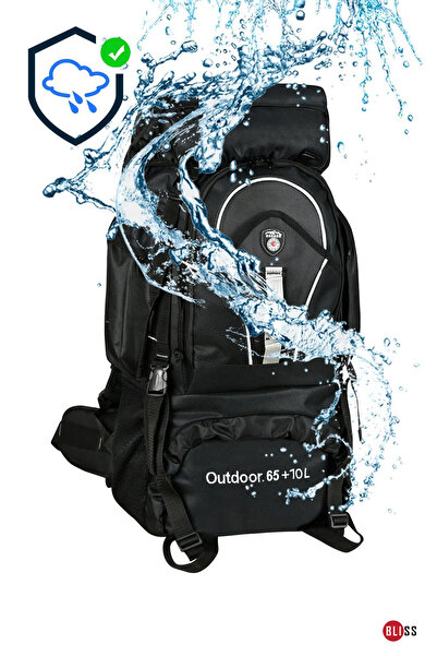 Bliss Professional Black 65+10 Liter Water Resistant Mountaineer & Camping Bag with Back Support