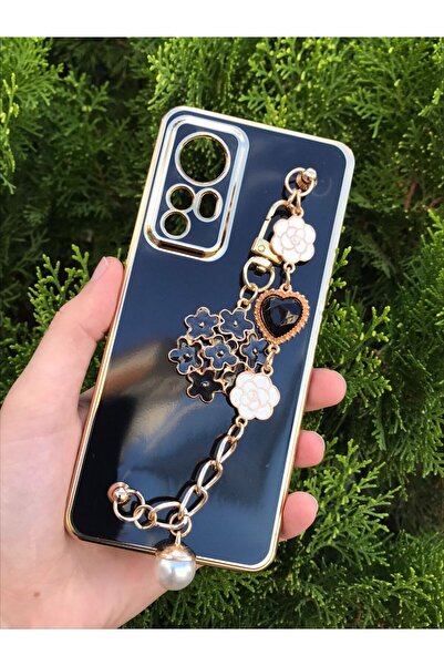 Aksesuarda Moda XİAOMİ Redmi NOTE 12S Uyumlu Çiçekli Taşlı Incili El Geçmeli ...