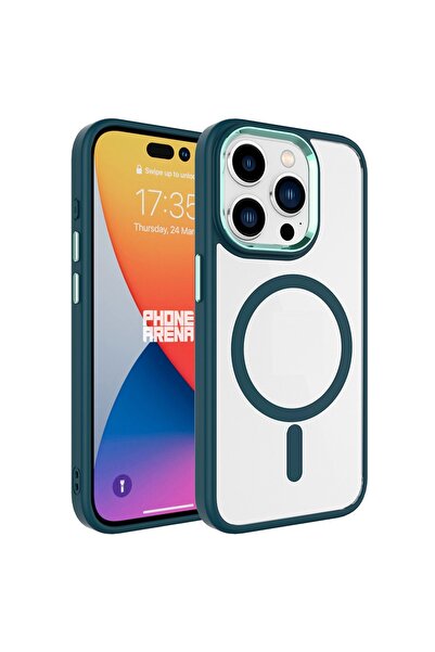 UnDePlus Uyumlu iPhone 15 Pro Max Kılıf Krom Magsafe Silikon Kapak