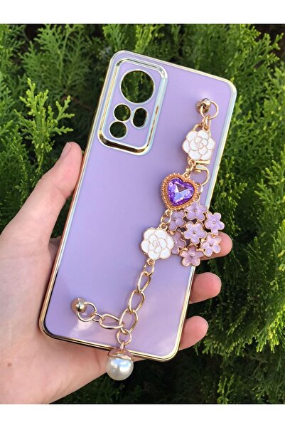Aksesuarda Moda XİAOMİ Redmi NOTE 12S Uyumlu Çiçekli Taşlı Incili El Geçmeli ...