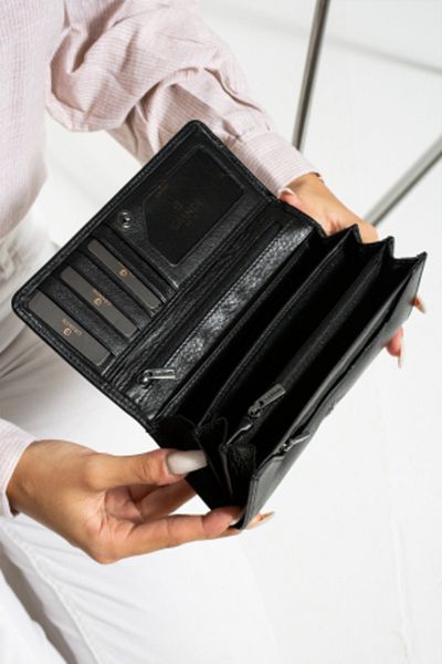 Grande 2615 100% Genuine Leather Women's Wallet Black