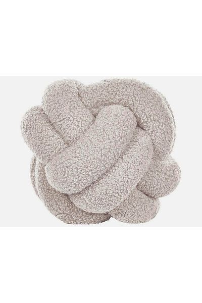 sevaradekor Teddy Knot Ball Pillow Gray Ball Pillow Dugum Pillow